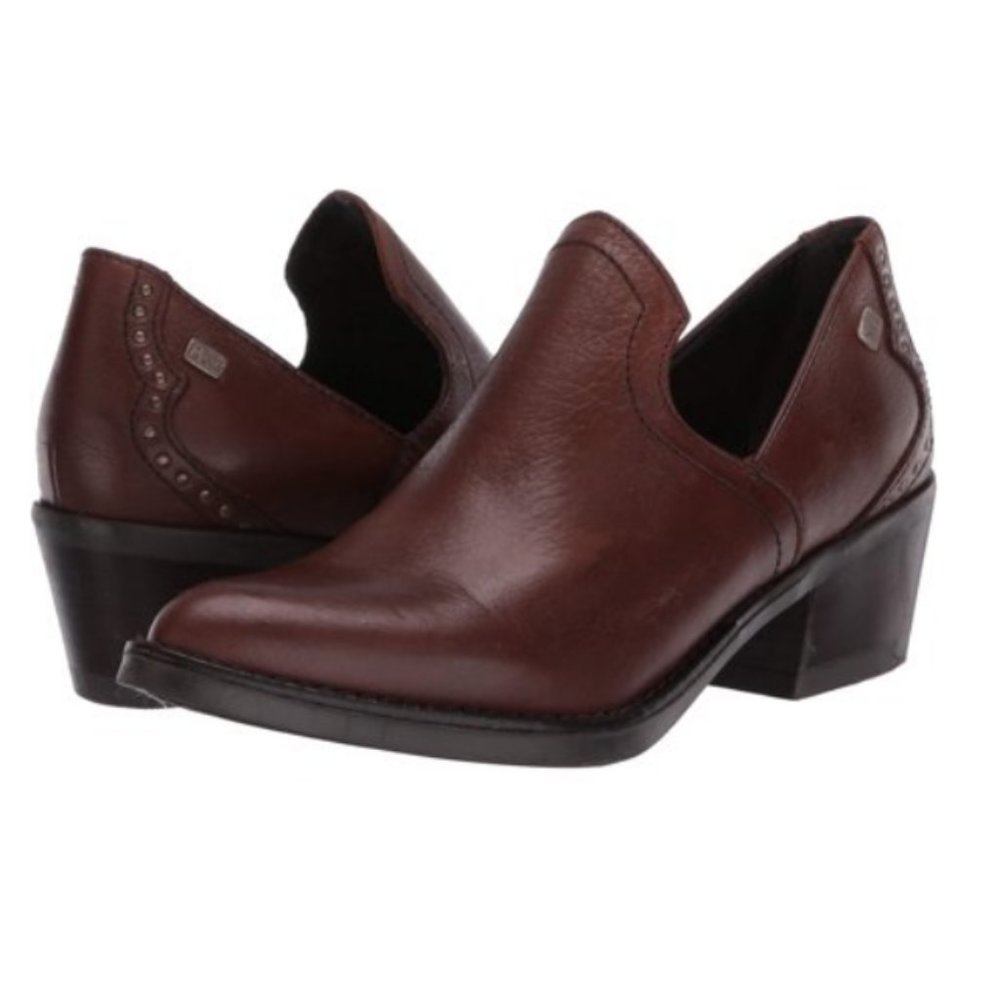 MUSSE & CLOUD Leather Stud Ankle Booties